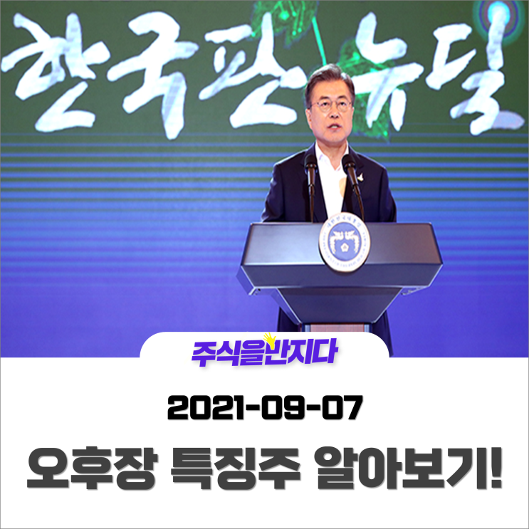  [오후장 특징주] 文 대통령, 국내 태양광/풍력 2배↑ 확대 추진! 그린뉴들 테마 훈풍?