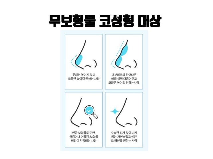 보다 안전한 코수술을 바란다면 무보형물 코수술을 고려하세요!!! (1) - 콧대는 높이지 않는 경우