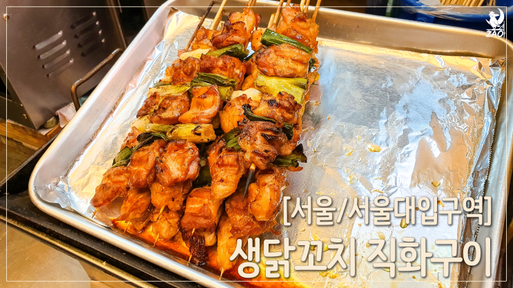  서울대입구역 7번 출구 닭꼬치 맛집, 봉사리 생닭꼬치 직화구이