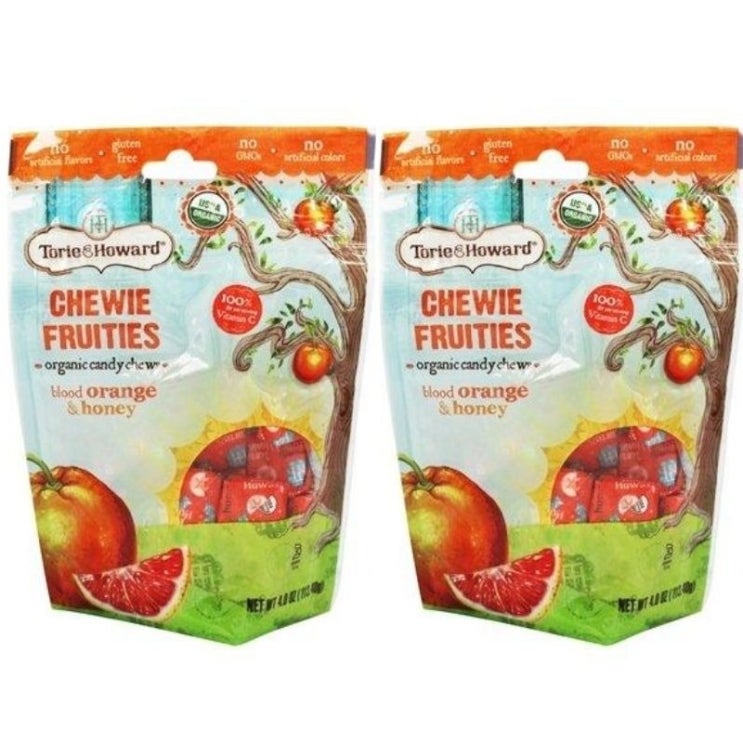 잘팔리는 Torie and Howard 토리 앤 하워드 츄이 프룻티즈 블러드 오렌지 허니 4oz(113g) 2개 Chewie Fruities Blood Orange & Honey