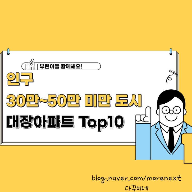  30만~50만 미만 인구 도시 및 대장아파트 Top10 가격 비교 (2019~2021.09, 국평기준)