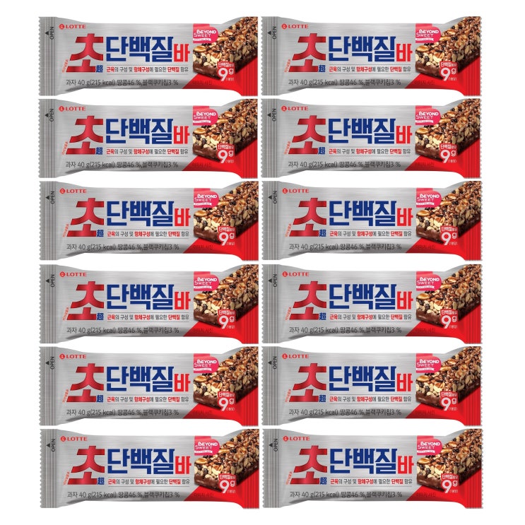 후기가 좋은 롯데제과 초 단백질바, 40g, 12개 ···