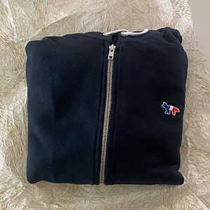 메종키츠네 _ 후드집업리뷰(여성용) Maison Kitsune Tricolor Fox Patch Zip Hoodie