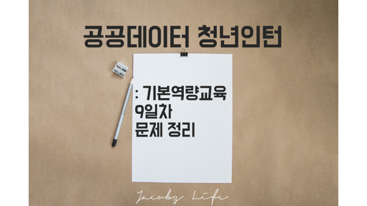 '21 공공데이터 청년인턴 교육 9일차 공공데이터 품질진단 및 개선 문제 정리