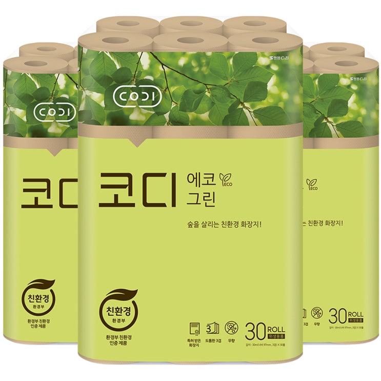 많이 팔린 코디 에코그린 3겹 롤화장지 30m, 30롤, 3개 추천해요 많이 팔린 코디 에코그린 3겹 롤화장지 30m, 30롤, 3개 추천해요