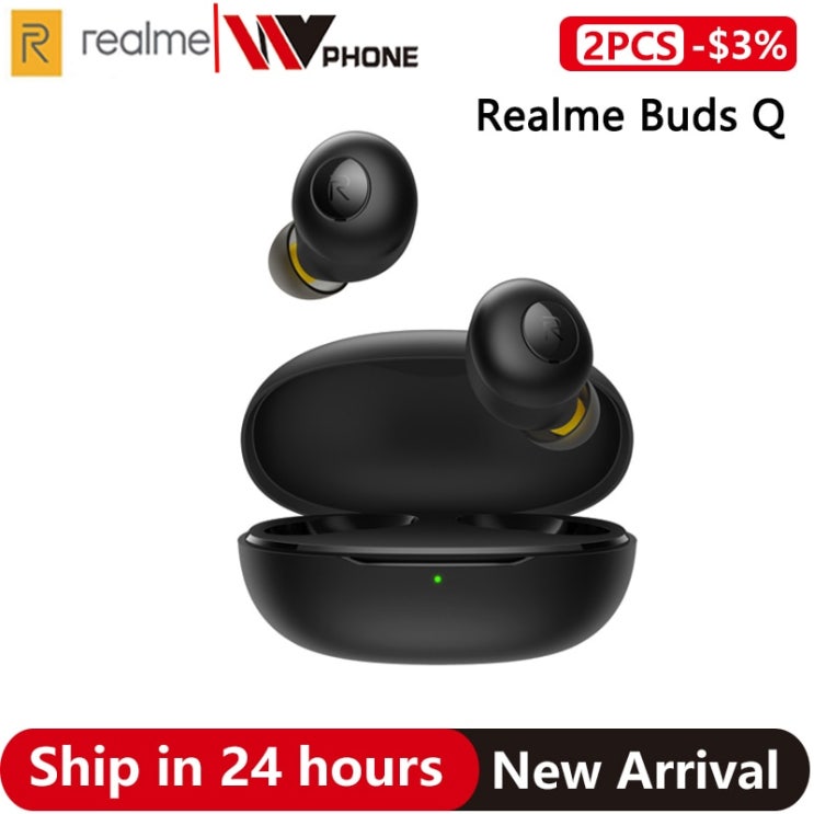 갓성비 좋은 OPPO realme Buds Q 무선 이어폰 Bluetooth TWS 400mA 배터리 충전기 Bluetooth 5.0 realme X2 Pro X50 Pro 6 6