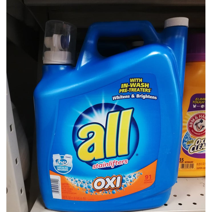 인기 많은 All with in wash OXI Detergent 올 프리 클리어 4.79L, 1개 추천합니다