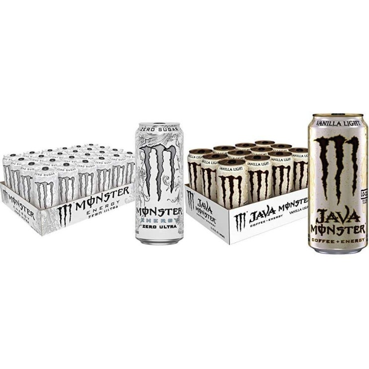 잘나가는 Monster Energy 몬스터 에너지 드링크 제로 울트라 자바 바닐라 라이트 커피 2종 세트 각473ml 24팩 443ml 12팩, 1개, 1ml 추천해요