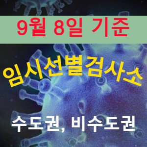 [9월 8일 기준] 코로나 임시선별검사소 설치 운영 현황 (전국 212개소)