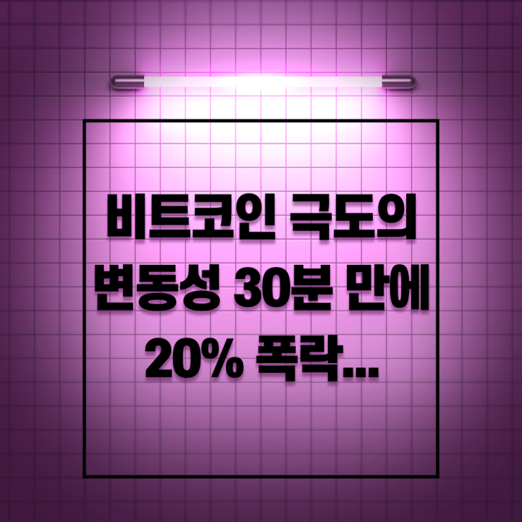  비트코인 극도의 변동성 30분 만에 20% 폭락 … 새로운 시장 움직임에 따른 상승 가능성도