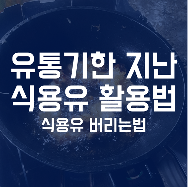  유통기한 지난 식용유 활용법과 식용유 버리는법을 알아보자!