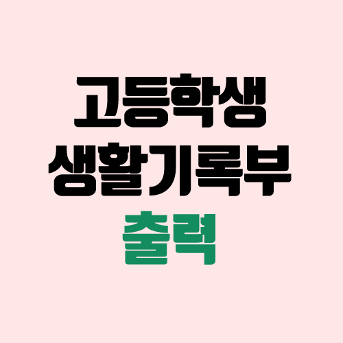 고등학교 생활기록부 조회, 발급 방법 (나이스 생기부) 고등학교 생활기록부 조회, 발급 방법 (나이스 생기부)