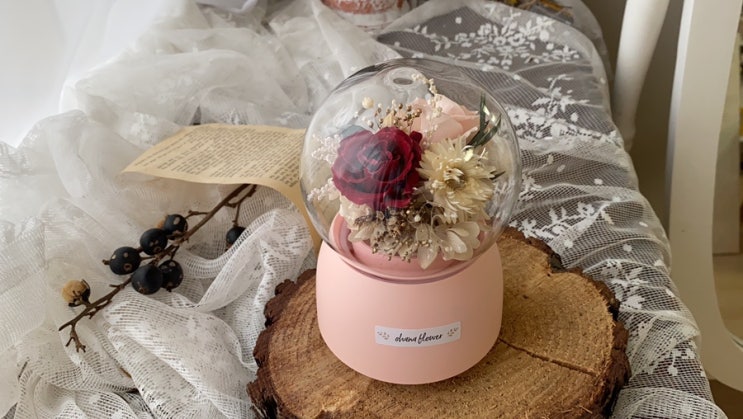  [부산 광안 꽃공방] 오르골의 멜로디와 함께 시들지 않는 꽃. preserved flower music box
