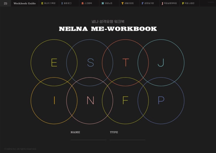  MBTI 성격유형별로 나다움을 찾기 위한 나만의 워크북