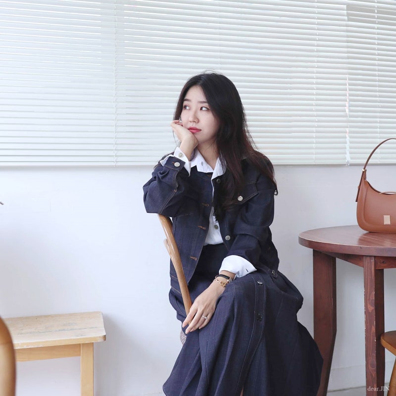 플라스틱아일랜드 벨르라인 ! 데님 스커트 + 청자켓 조합