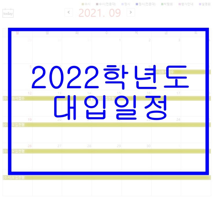  2022 대입 일정, 대학 입학 전형 기본사항