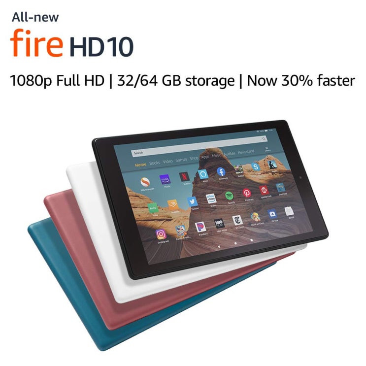 많이 찾는 아마존 파이어 fire hd 10 태블릿 pc 올뉴 All New 2019 버전, 블루, 파이어 HD 10 64GB 좋아요