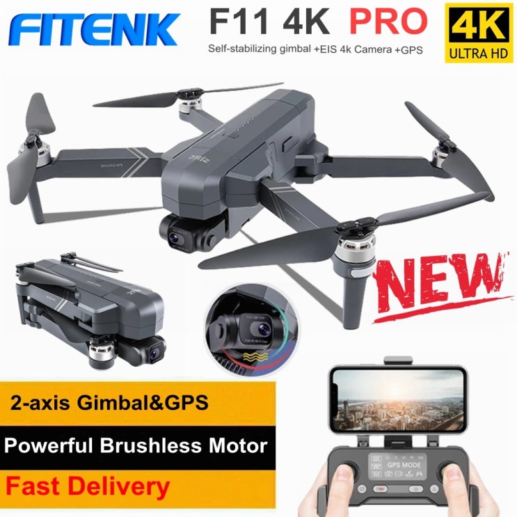 인기 급상승인 SJRC F11 PRO 4K GPS 드론 5G Wifi FPV HD Professional 2축 짐벌 브러쉬 없는 전문 쿼드콥터, 04 F11 Only body ··