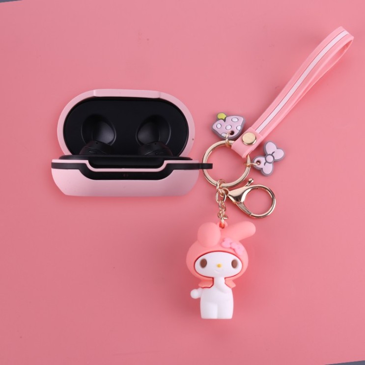 핵가성비 좋은 체리 Samsung 갤럭시 버즈 플러스 BTS 소프트 키링 데코 이어폰 케이스, 핑크 + 멜로디 ···