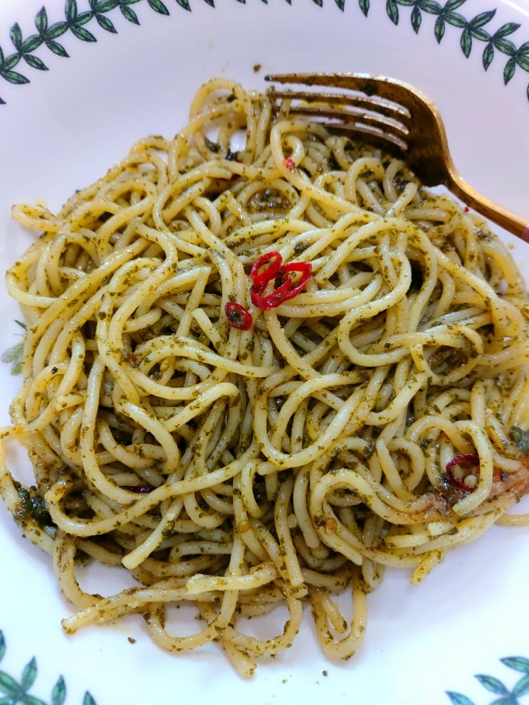  노브랜드 바질페스토 스파게티 맛있게 만드는법