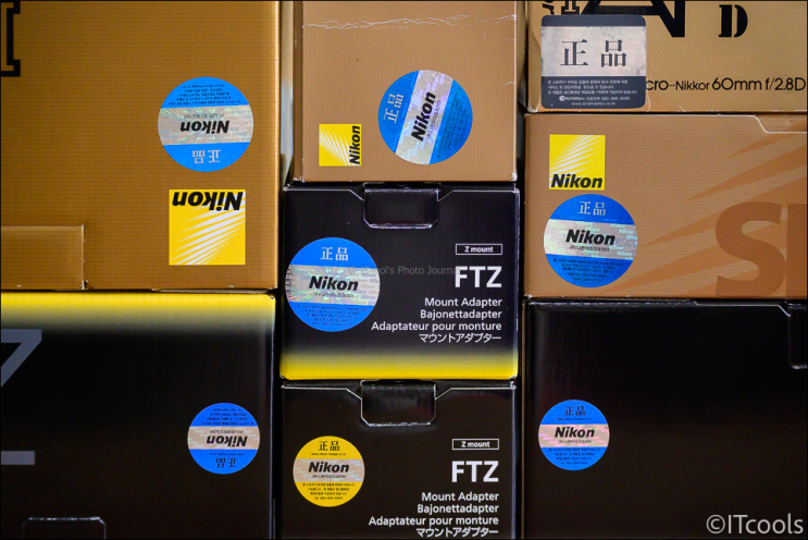 니콘 렌즈 어댑터 FTZ 원산지에 따른 품질 차이 & 니콘 정품 스티커 노랑 파랑 색깔 차이