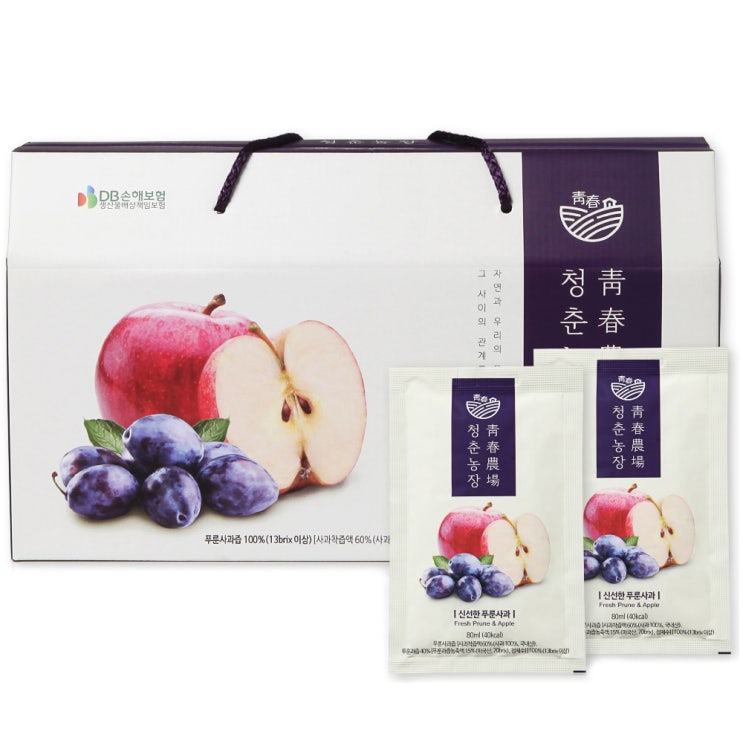 인기 많은 청춘농장 신선한 푸룬사과즙, 80ml, 30포 ··· 인기 많은 청춘농장 신선한 푸룬사과즙, 80ml, 30포 ···