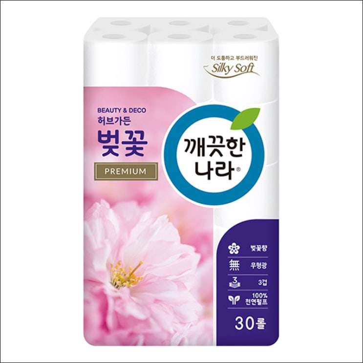 가성비갑 깨끗한 나라 허브가든 벚꽃 롤화장지, 3팩 좋아요