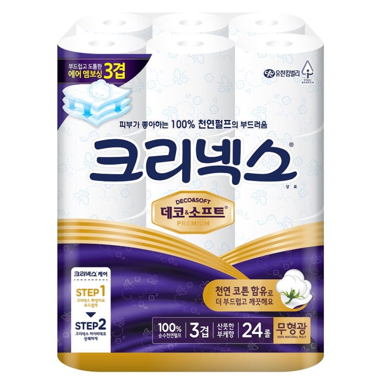 리뷰가 좋은 유한킴벌리 크리넥스 데코앤소프트 3겹 35미터 24롤 1팩 롤화장지, 24개 좋아요 리뷰가 좋은 유한킴벌리 크리넥스 데코앤소프트 3겹 35미터 24롤 1팩 롤화장지, 24개 좋아요