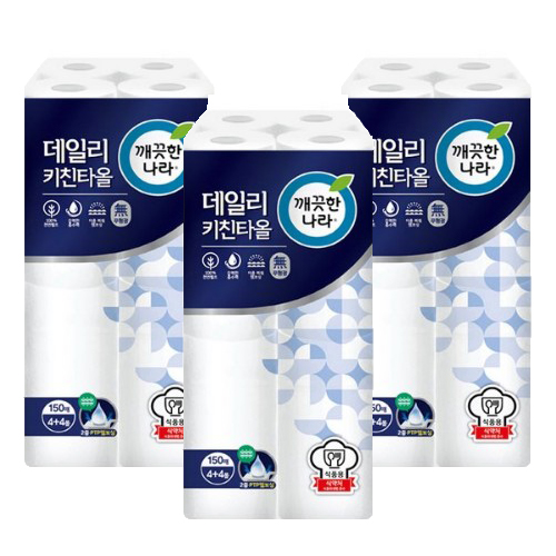 최근 인기있는 깨끗한나라 데일리 키친타올, 8롤, 3팩 좋아요 최근 인기있는 깨끗한나라 데일리 키친타올, 8롤, 3팩 좋아요