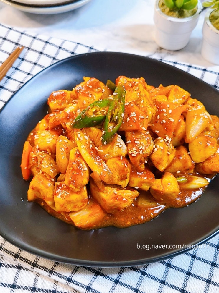닭가슴살 야채볶음 자투리야채 이용 간단한 매콤 닭가슴살요리
