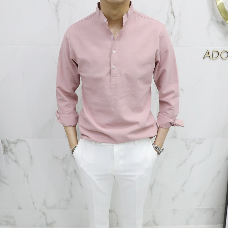 인지도 있는 아도르클래식 남성용 여름 린넨 헨리넥 셔츠 Sk ··· 인지도 있는 아도르클래식 남성용 여름 린넨 헨리넥 셔츠 Sk ···