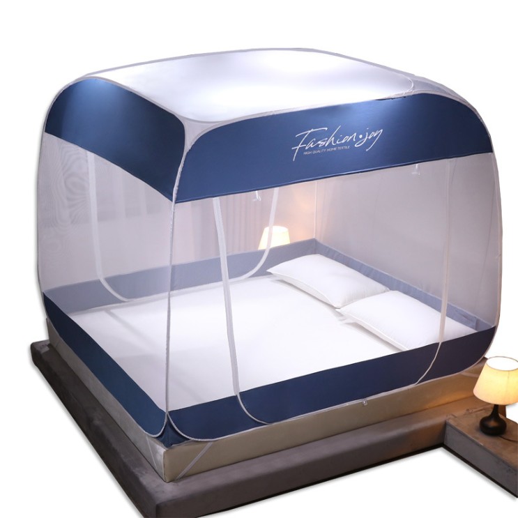 의외로 인기있는 셀링온 원터치 침대 모기장 3초 방충망 텐트 사각 대형 1인용 2인용, 파란색 추천해요