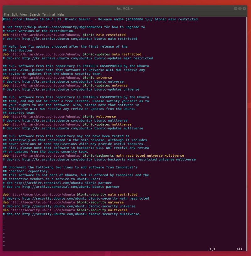 [ubuntu] apt 저장소 변경 : 네이버 블로그