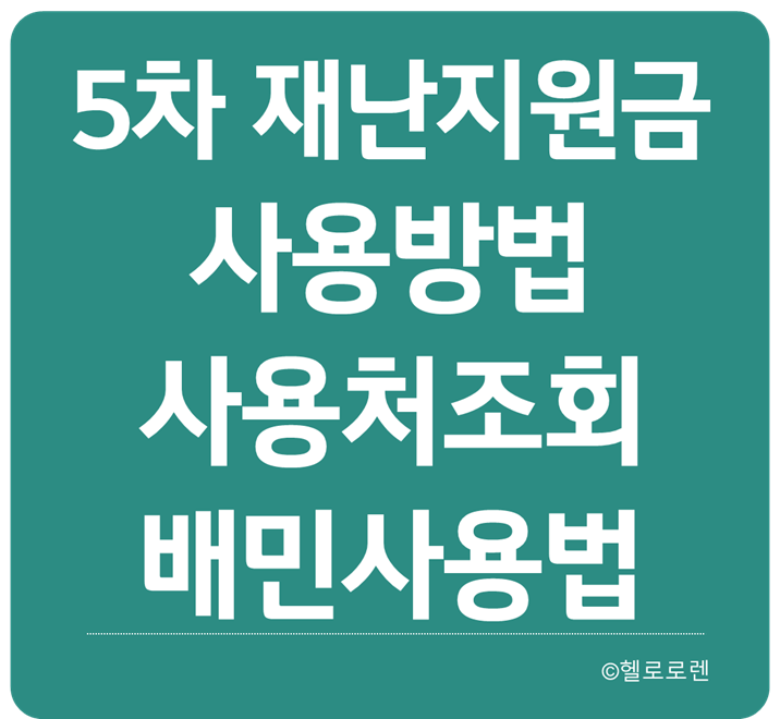 재난지원금 사용방법 사용처조회 배민사용법