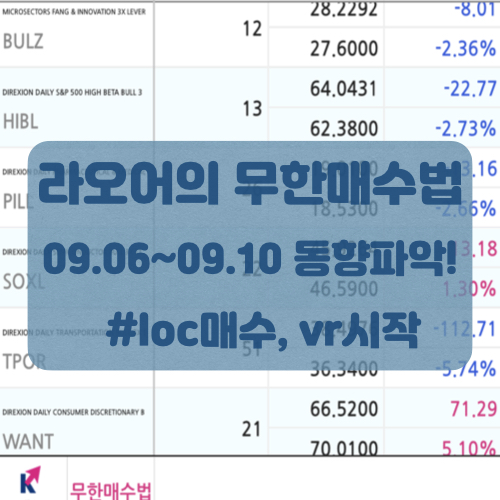  미국주식 라오어의 무한매수법 근황과 loc 매수