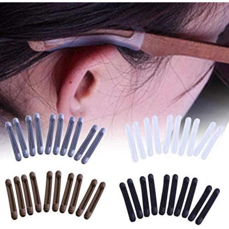 최근 많이 팔린 GBSTORE 8쌍 소프트 실리콘 안경 귀 쿠션 템플 팁 미끄럼 방지 안경 귀걸이 안락한 스포츠 귀 그립 독서용 안경다리 안티스크 ···