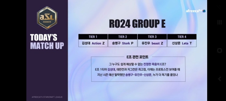  ASL 시즌12, 24강 E조 경기결과, 김성대, 신상문, 송병구, 유진우