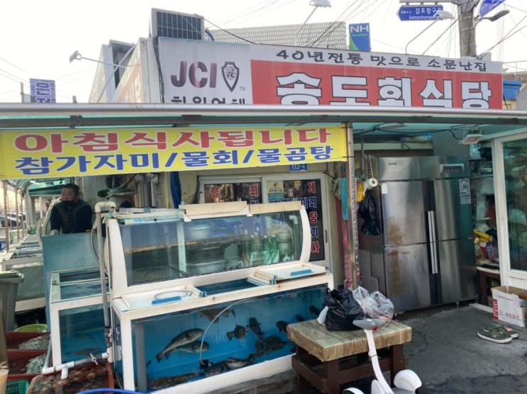  다시 가고 싶은 경주 감포항 아침식사되는 송도회식당