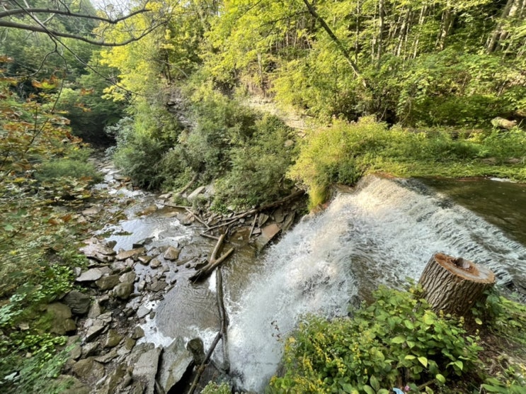 토론토 근교에 작은 폭포와 오래된 기찻길이 있는 트레일 Smokey Hollow Waterfall Trail
