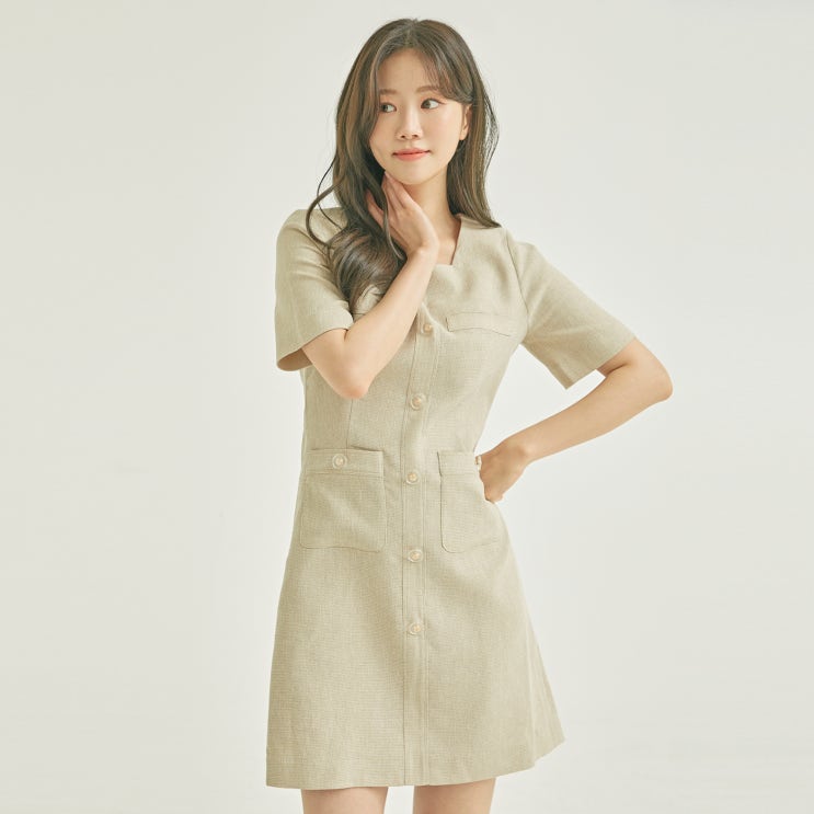  인지도 있는 로엠 시그니쳐 린넨혼방 트위드 미니원피스 추천해요