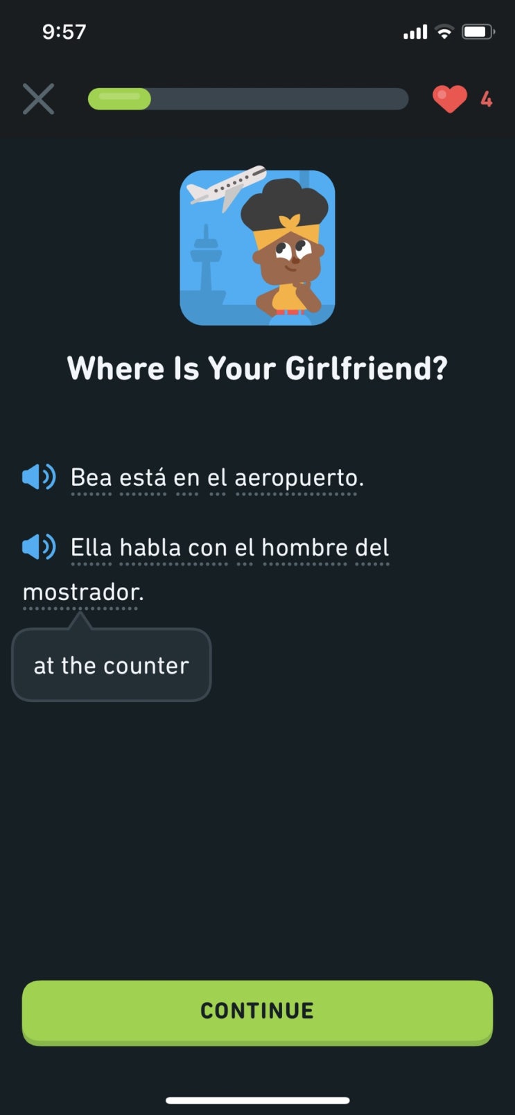  9월3주 듀오링고 스페인어 공부(aeropuerto 공항️ / volver 동사)