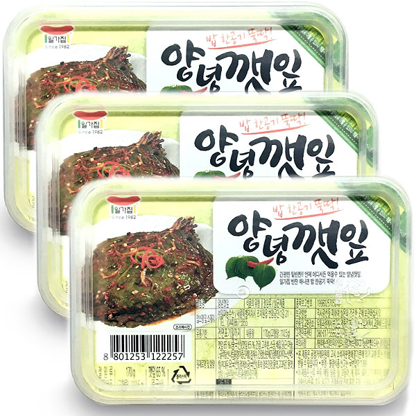 인기 급상승인 일가집 일미 양념깻잎 170g 3개, 단품 좋아요