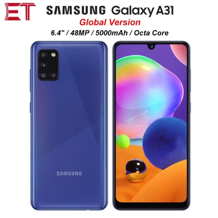 리뷰가 좋은 글로벌 버전 Samsung Galaxy A31 A315G DS 휴대 전화 6GB RAM 128GB ROM Octa Core 6.4 1080x2400 5000mAh 4