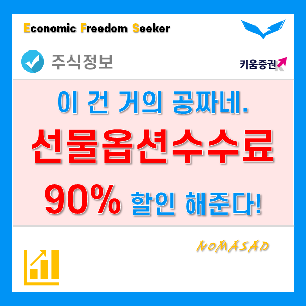 키움증권 국내선물옵션 수수료 90% 할인? 안 받으면 나만 손해! 키움증권 국내선물옵션 수수료 90% 할인? 안 받으면 나만 손해!
