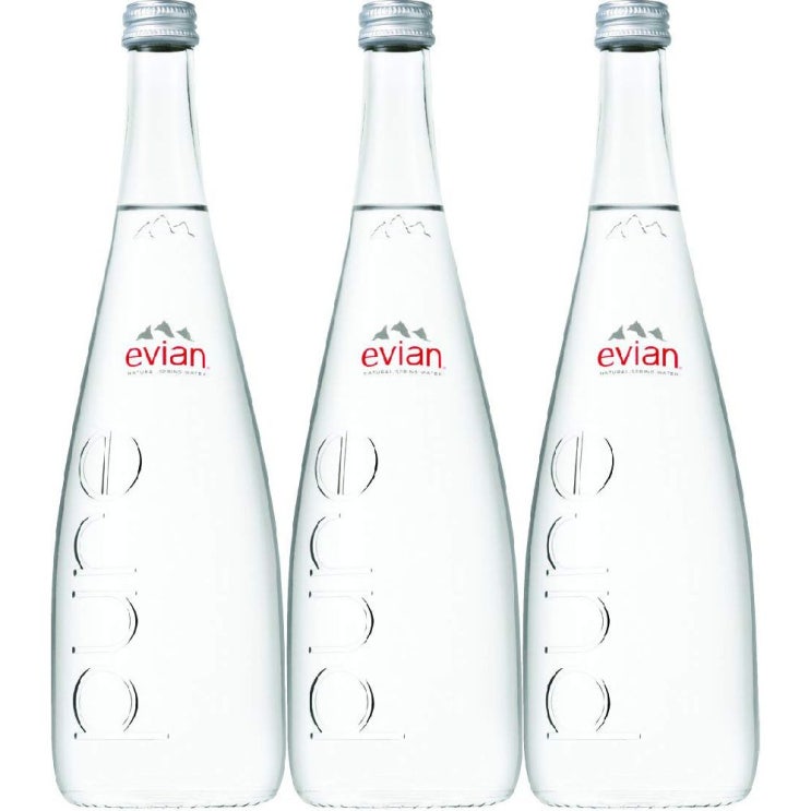 선호도 좋은 evian 에비앙 네츄럴 미네랄 생수 3병 각 751ml, 1개, 1ml ···