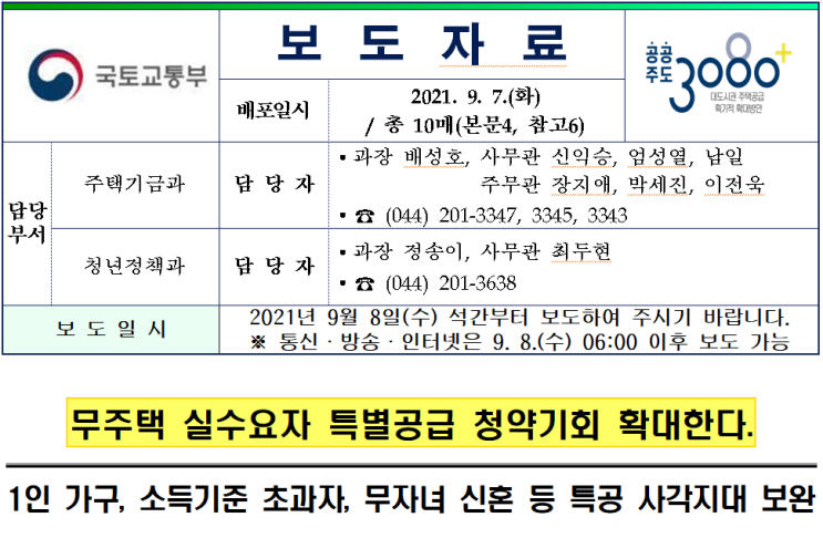  【민영주택】 신혼부부, 생애최초 특별공급 청약기회 확대