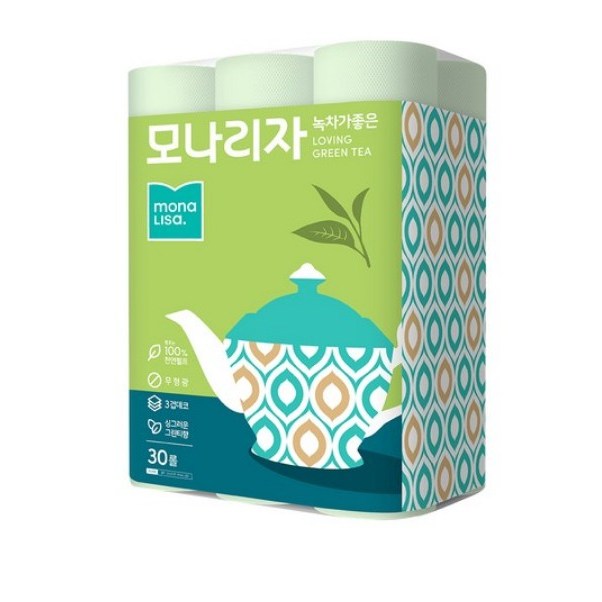 인기 급상승인 모나리자 녹차가 좋은 천연펄프 3겹 롤화장지 25m, 30롤, 7개 추천해요 인기 급상승인 모나리자 녹차가 좋은 천연펄프 3겹 롤화장지 25m, 30롤, 7개 추천해요
