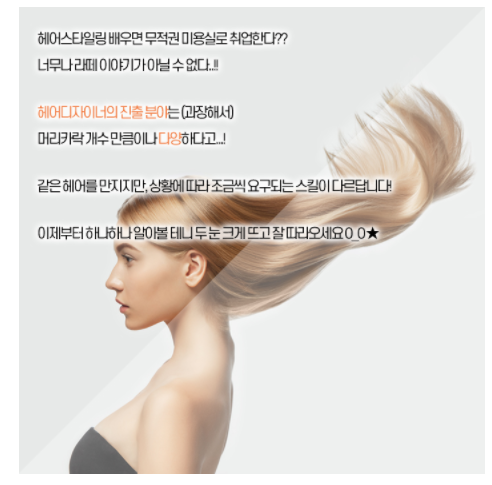  부평미용학원 헤어디자이너 진출 분야는?