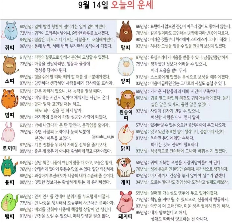 2021년 09월 14일 오늘의 운세 ! 띠별운세 ! 별자리운세! 2021년 09월 14일 오늘의 운세 ! 띠별운세 ! 별자리운세!