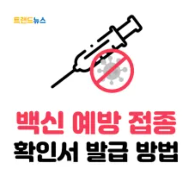  백신 예방 접종 확인서 발급 전자 증명서 정부24 질병관리청 (2021년)